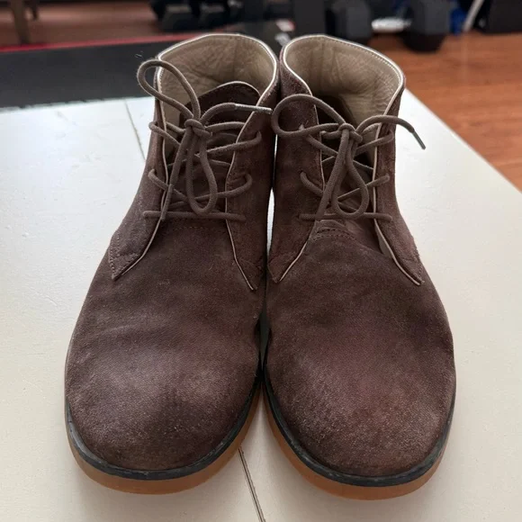LACOSTE Men’s Chocolate Brown Suede Chukka Ankle Desert Boots Shoes Boho 12 - Picture 2 of 6